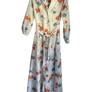 Vintage Christian Dior Maxi Dress Hostess Lounge Women Floral Chic Brunch Fairy